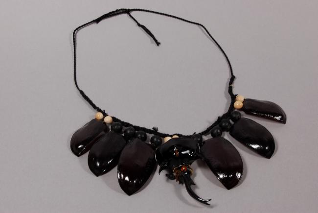 Necklace with head and wing cases of Megasoma mars - Colombia