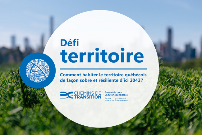 Cover page of the report entitled How to inhabit the Québec territory in a restrained and resilient way by 2042? 