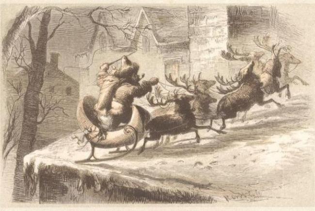 Père Noël et ses rennes