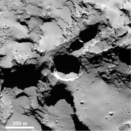 One of the wells that the matter feeding the comet’s coma escapes through.