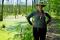 Audréanne Loiselle in one of her fields of research, a treed marsh (Laval, 2017).